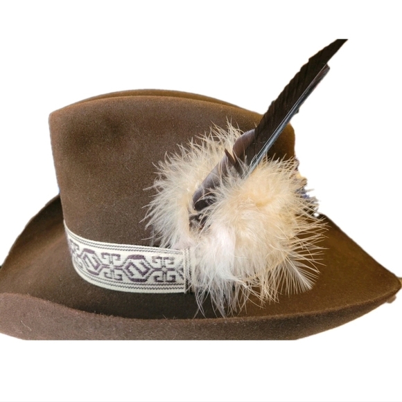 Stetson Other - Stetson Beaver XXX Chocolate Western Hat Feather VTG Western Core Rodeo